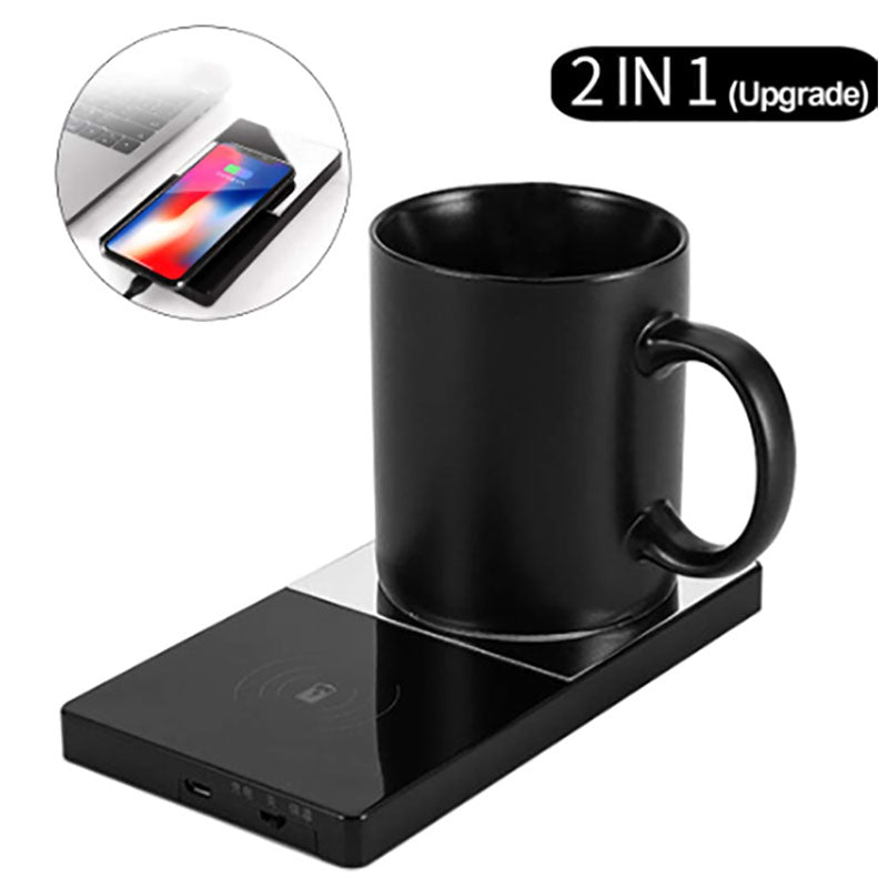 2 In 1 Heating Mug Cup Warmer Electric Wireless Charger - ArtInk eXpress