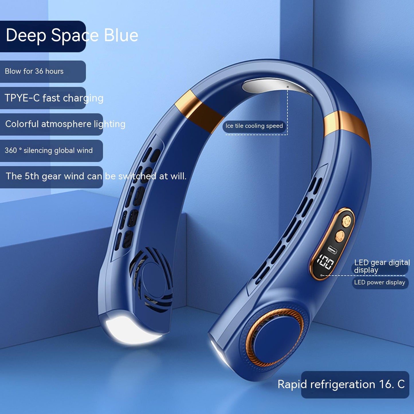 Portable Mute Multifunctional Hanging Neck Fan - ArtInk eXpress