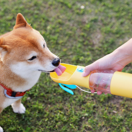 2-In-1 Outdoor Pet Water Bottle With Poop Bags